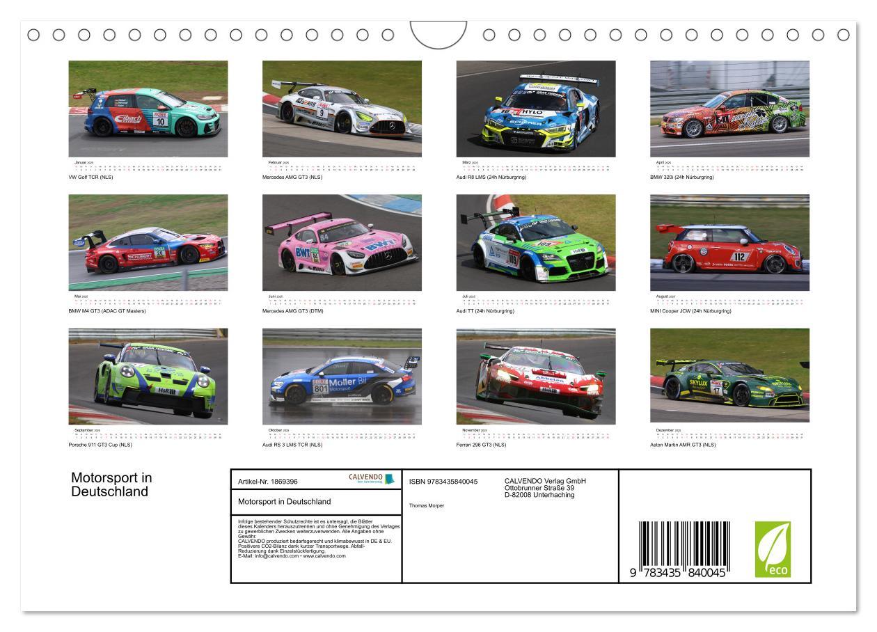 Bild: 9783435840045 | Motorsport in Deutschland (Wandkalender 2025 DIN A4 quer), CALVENDO...