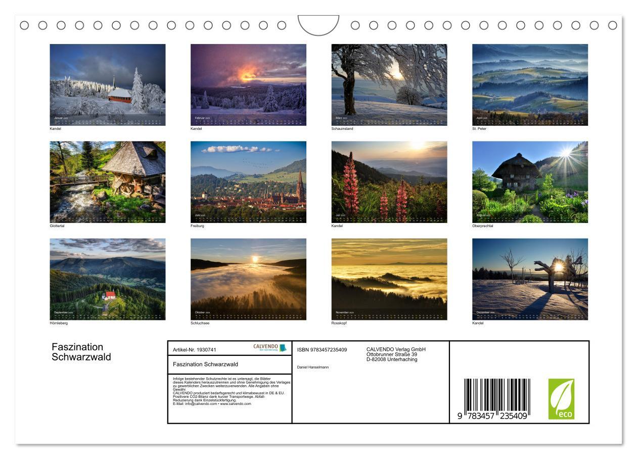 Bild: 9783457235409 | Faszination Schwarzwald (Wandkalender 2025 DIN A4 quer), CALVENDO...