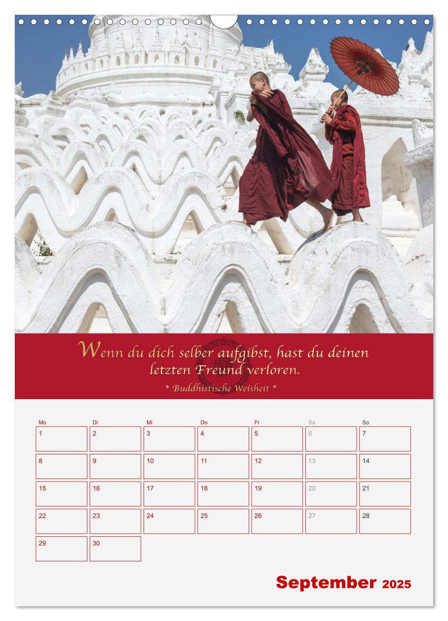 Bild: 9783435927395 | Buddhistische Weisheiten - DER ROTE SCHIRM (Wandkalender 2025 DIN...