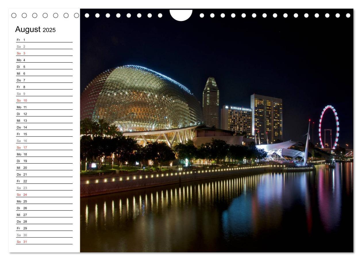 Bild: 9783435513987 | Singapur - Die Farben der Nacht (Wandkalender 2025 DIN A4 quer),...