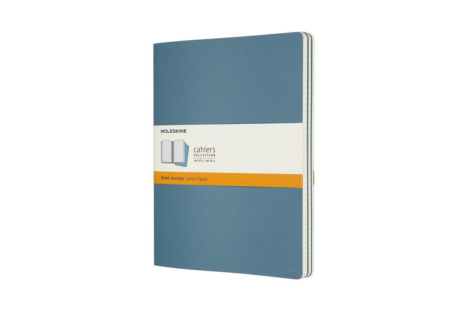 Cover: 8058647629605 | Moleskine Cahier XL, 3er Set, Liniert, Lebhaftes Blau | Notizbuch