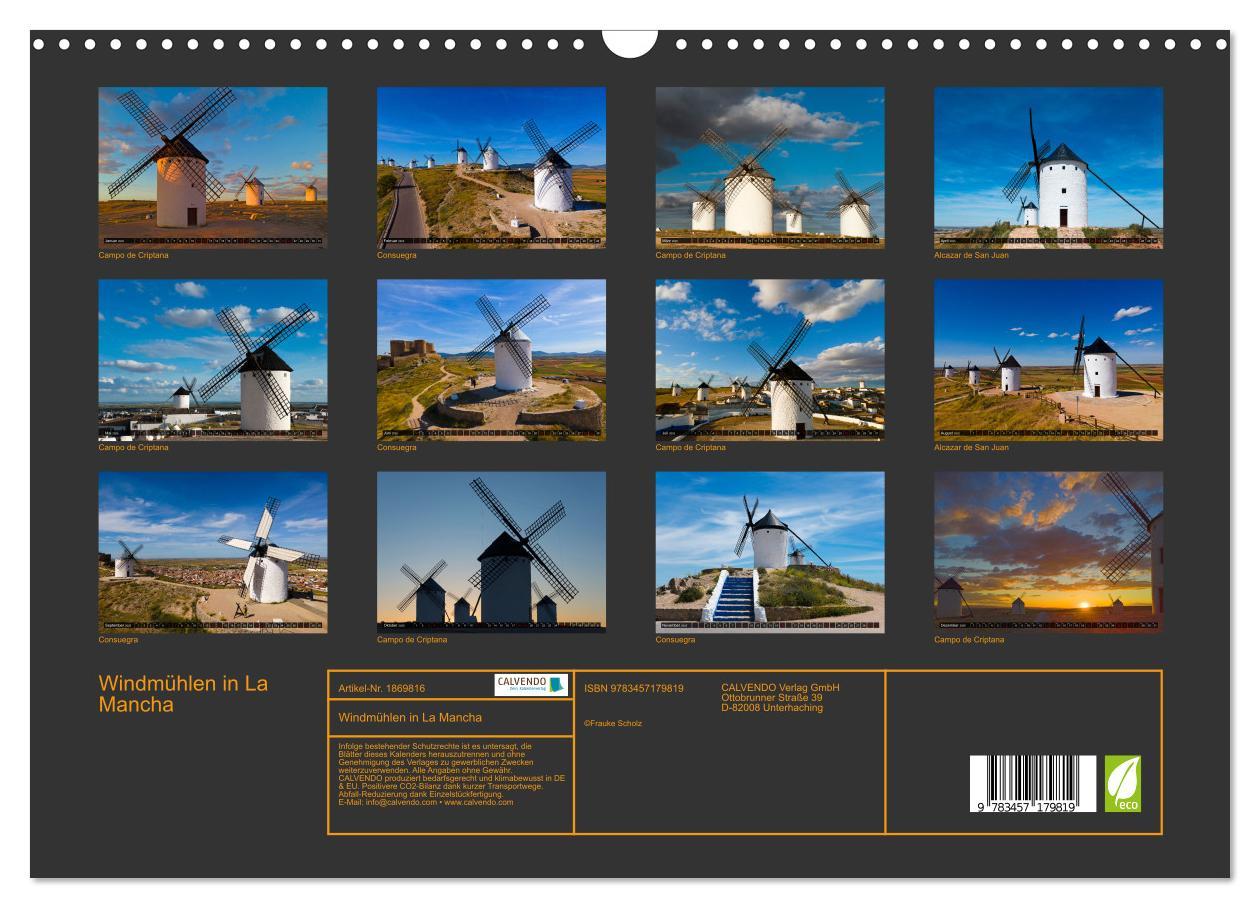 Bild: 9783457179819 | Windmühlen in La Mancha (Wandkalender 2025 DIN A3 quer), CALVENDO...