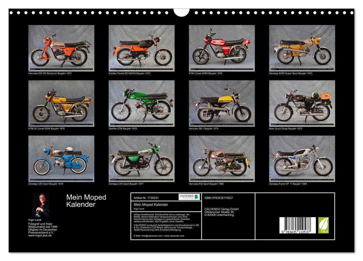 Bild: 9783435110537 | Mein Moped Kalender (Wandkalender 2025 DIN A3 quer), CALVENDO...