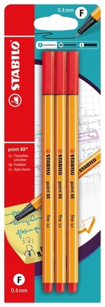 Cover: 4006381339964 | STABILO Fineliner Fineliner point 88 rot 3er Set | B-33996-10 | 2023