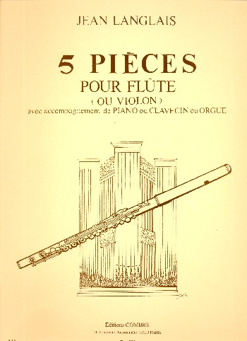 Cover: 9790230345736 | 5 pièces pour flûte (violon) et piano (clavecin, orgue) | Langlais