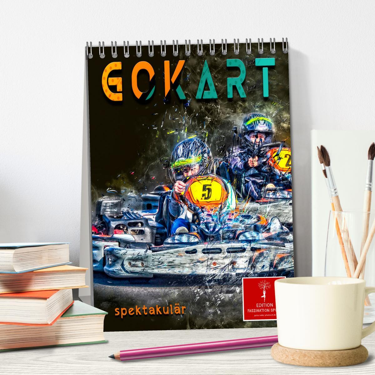 Bild: 9783435910274 | Gokart spektakulär (Tischkalender 2025 DIN A5 hoch), CALVENDO...