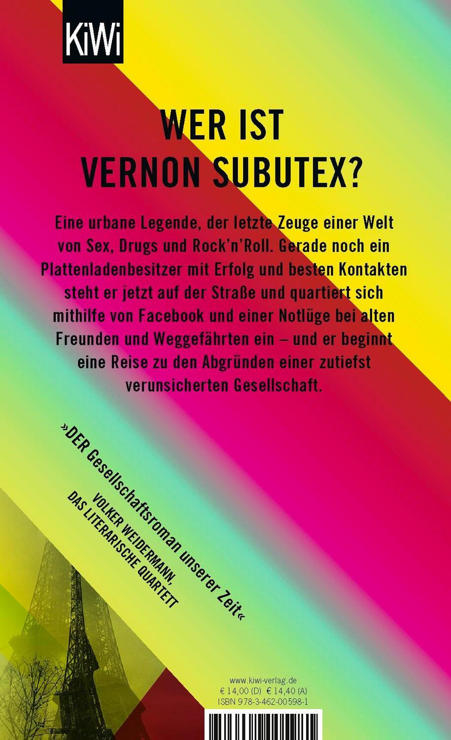 Rückseite: 9783462005981 | Das Leben des Vernon Subutex 1 | Roman | Virginie Despentes | Buch