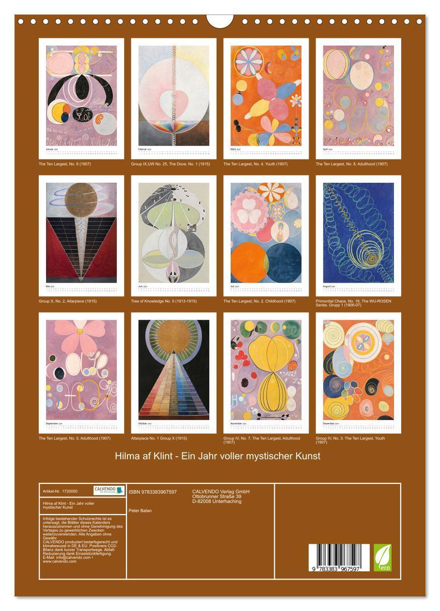 Bild: 9783383967597 | Hilma af Klint - Ein Jahr voller mystischer Kunst (Wandkalender...