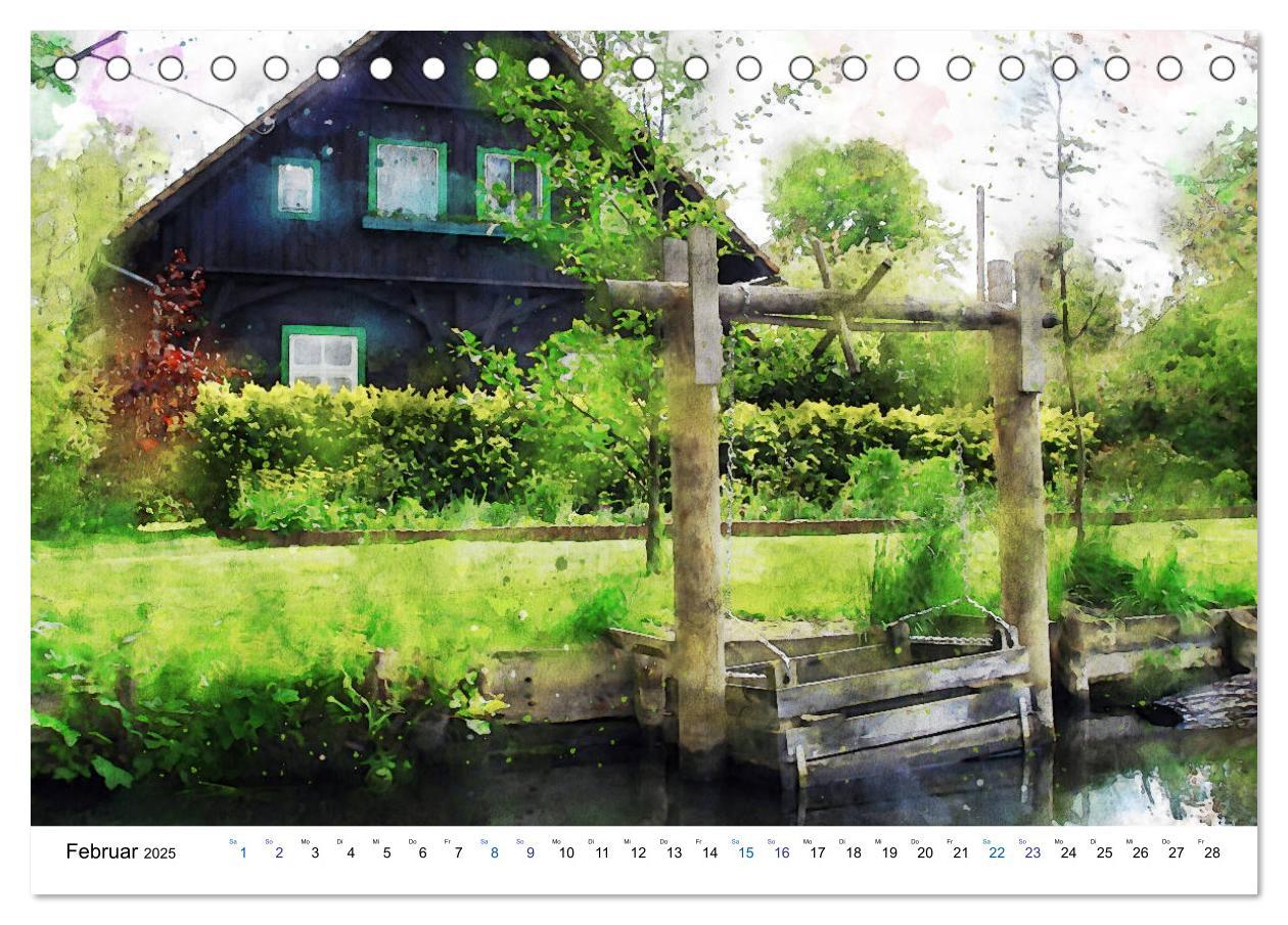 Bild: 9783435110599 | Spreewald Aquarell Impressionen (Tischkalender 2025 DIN A5 quer),...