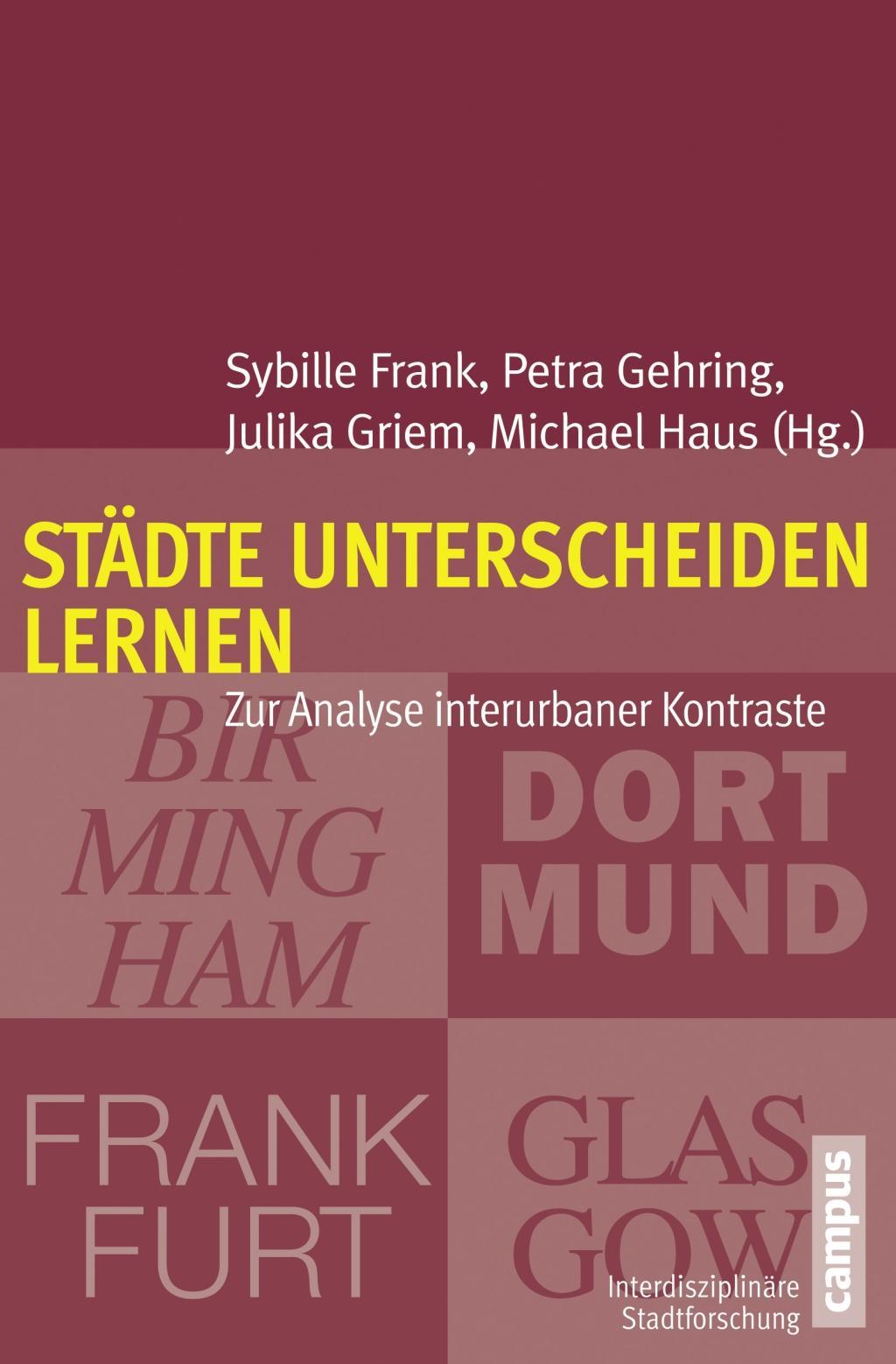 Cover: 9783593502113 | Städte unterscheiden lernen | Sybille Frank | Taschenbuch | 470 S.