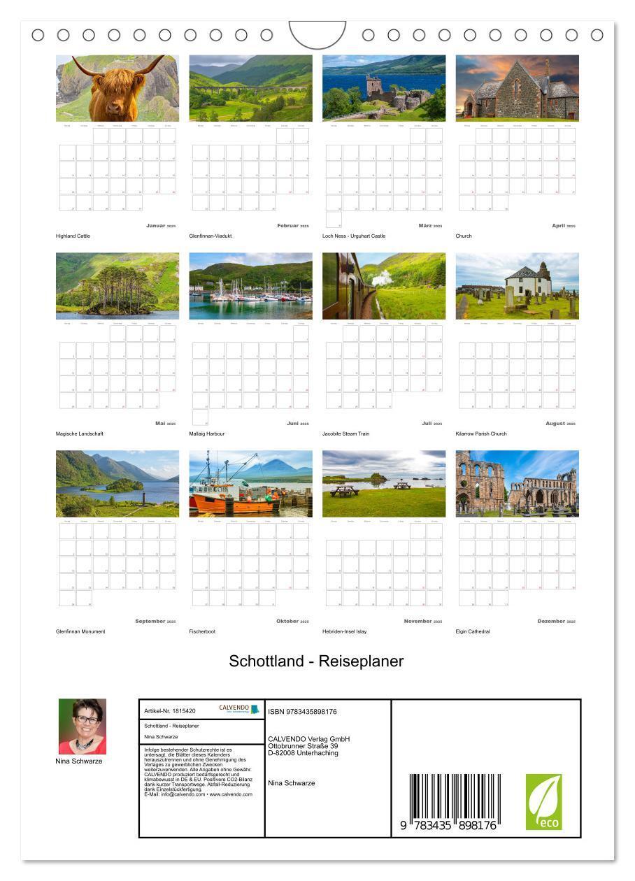 Bild: 9783435898176 | Schottland - Reiseplaner (Wandkalender 2025 DIN A4 hoch), CALVENDO...