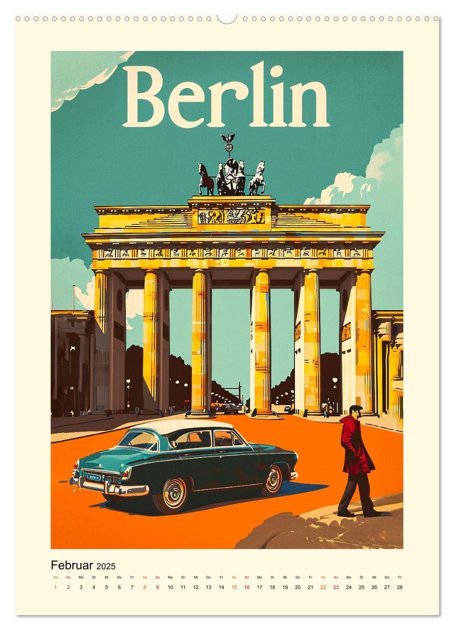 Bild: 9783383761270 | Metropolen Retro-Kalender (Wandkalender 2025 DIN A2 hoch), CALVENDO...