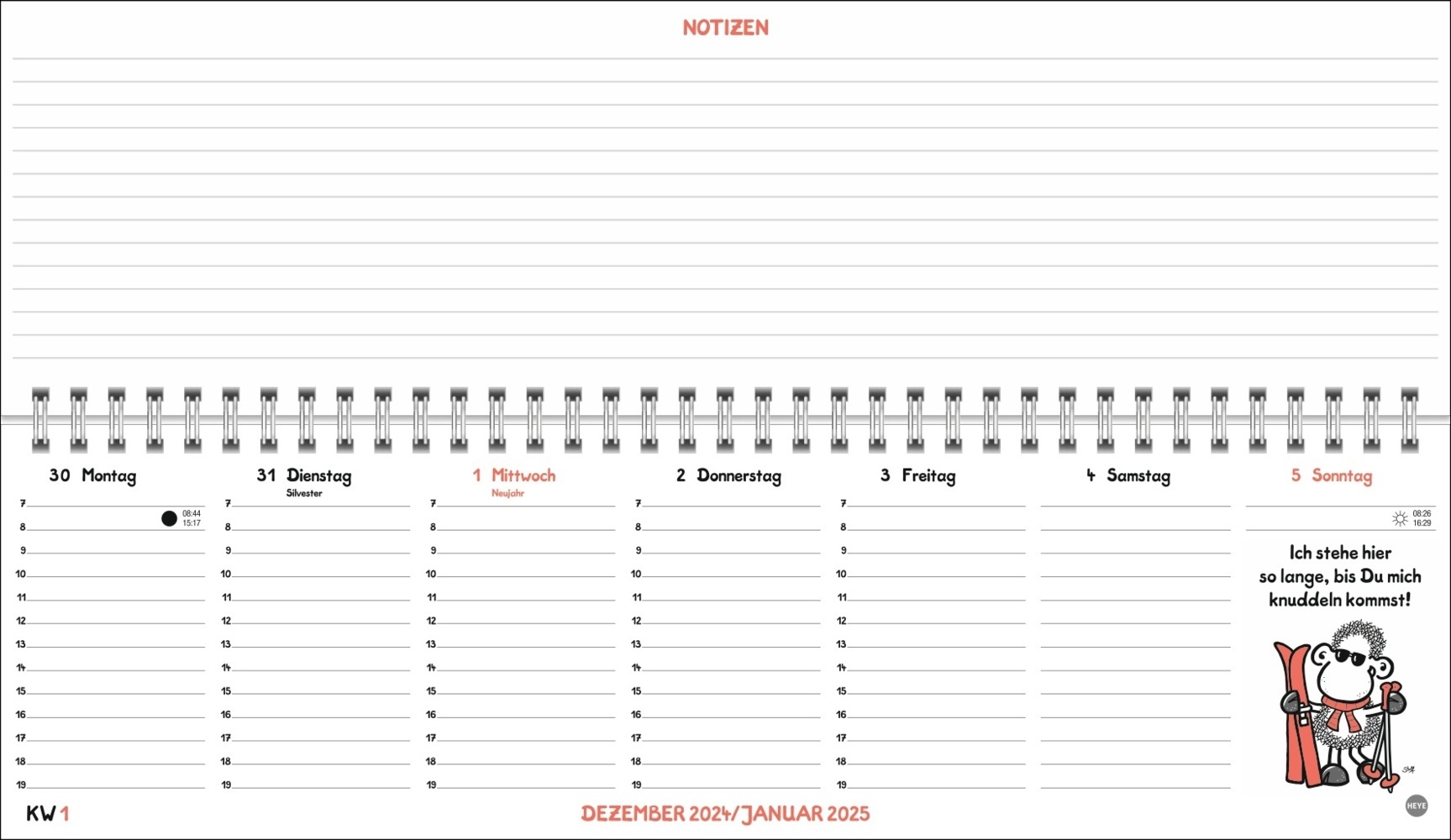 Bild: 9783756406531 | sheepworld Wochenquerplaner 2025 | Kalender | Spiralbindung | 64 S.