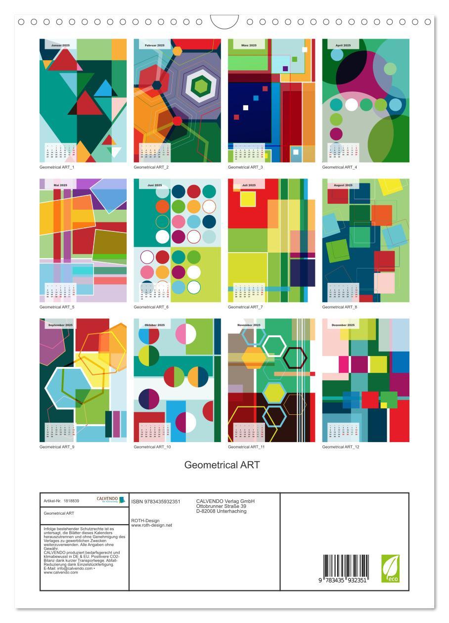 Bild: 9783435932351 | Geometrical ART (Wandkalender 2025 DIN A3 hoch), CALVENDO...