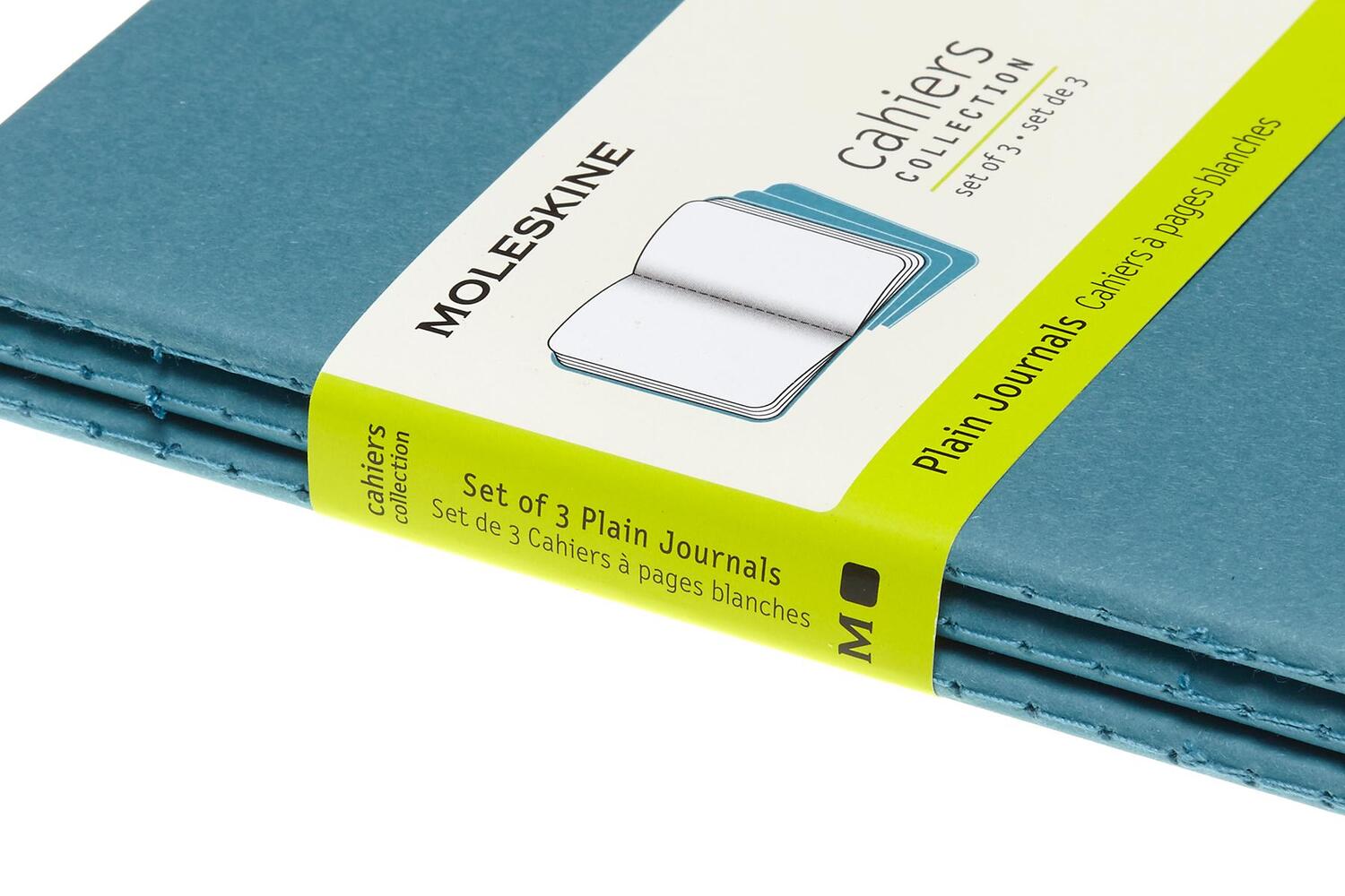 Bild: 8058647629612 | Moleskine Cahier Pocket/A6, 3er Set, Blanko, Lebhaftes Blau | 64 S.