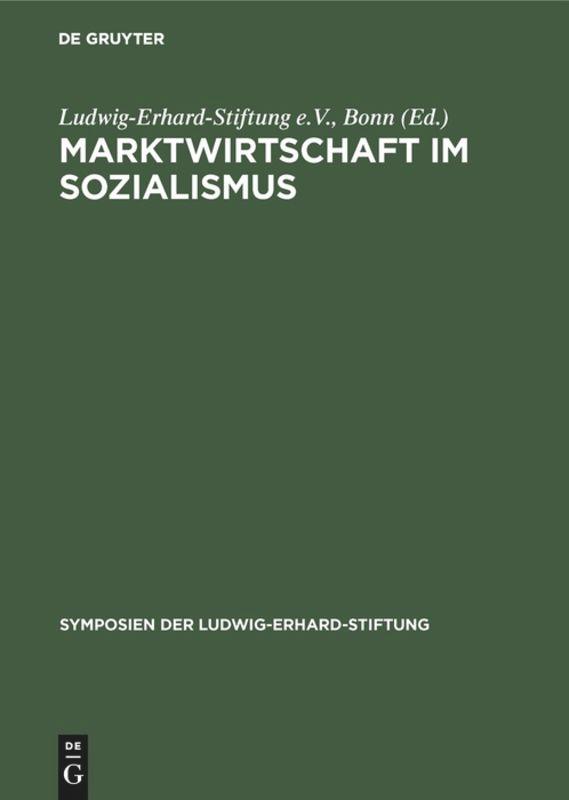 Cover: 9783828253339 | Marktwirtschaft im Sozialismus | Bonn Ludwig-Erhard-Stiftung E. V.