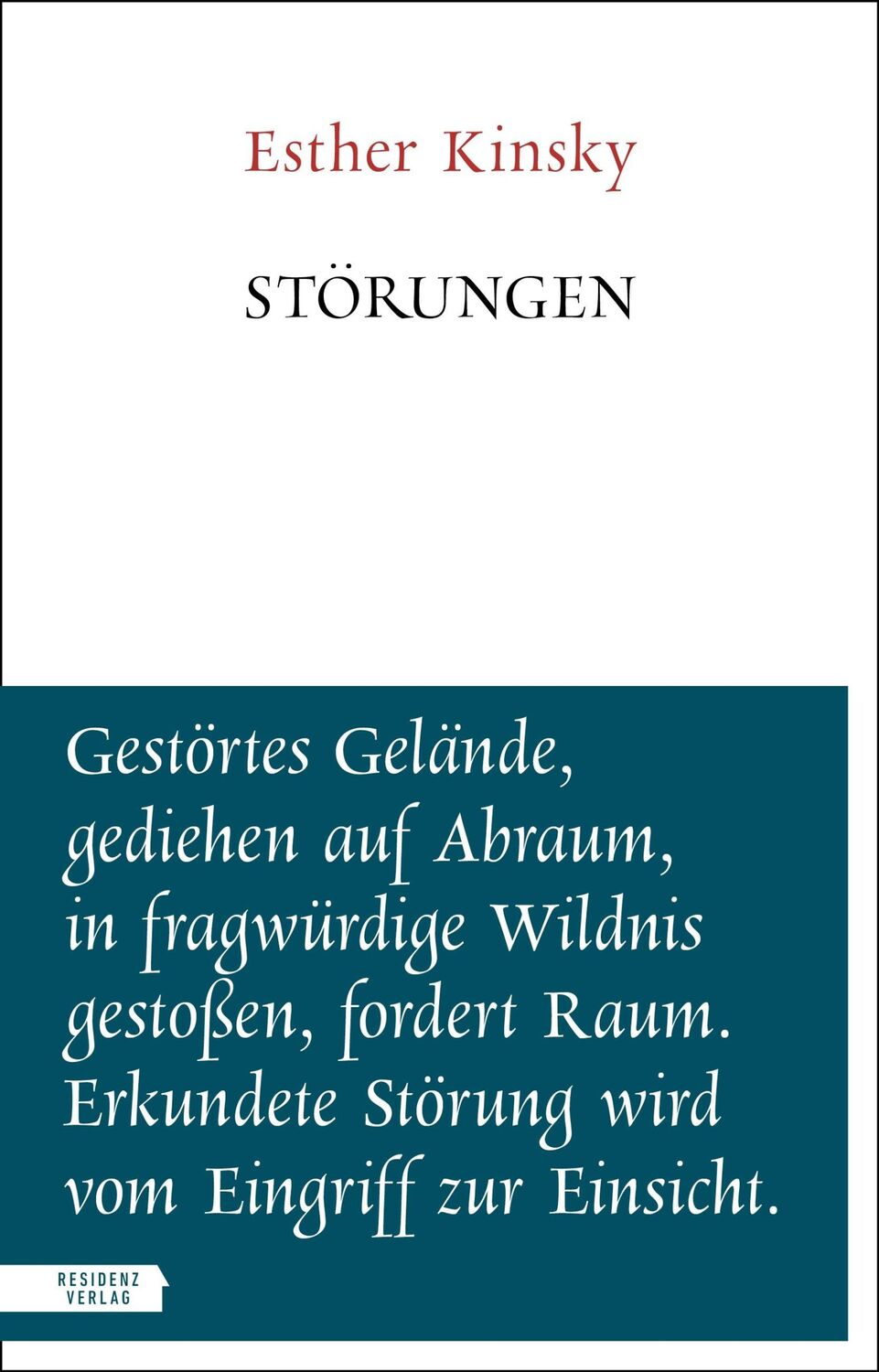 Cover: 9783701735730 | Störungen | Esther Kinsky | Taschenbuch | Unruhe bewahren | 80 S.