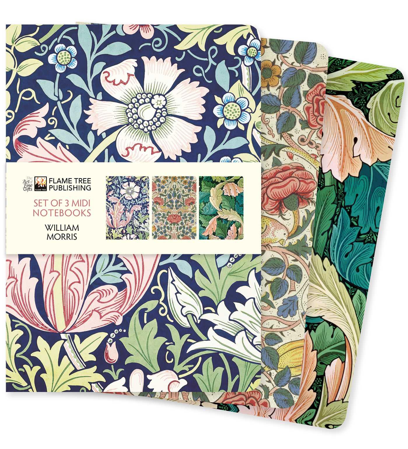 Cover: 9781839644870 | William Morris Set of 3 MIDI Notebooks | Flame Tree Publishing | Buch