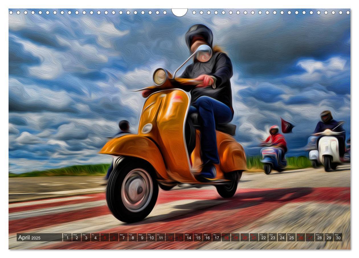 Bild: 9781325949076 | Low-angle shots of scooters (Wall Calendar 2025 DIN A3 landscape),...