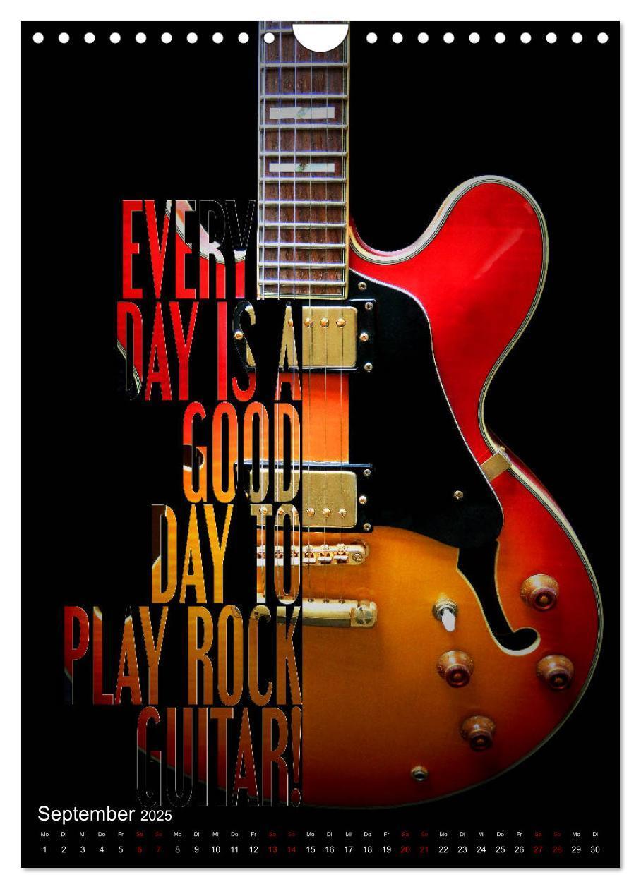 Bild: 9783435988723 | Rockgitarren Textposter (Wandkalender 2025 DIN A4 hoch), CALVENDO...