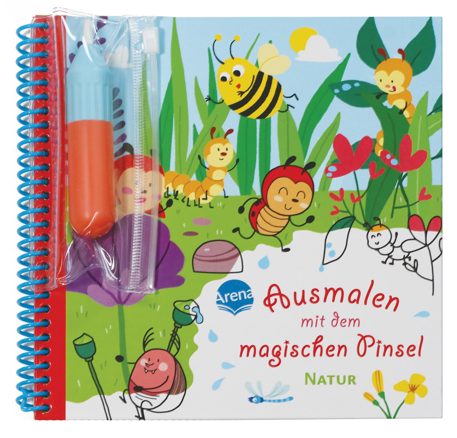 Cover: 9783401721804 | Ausmalen mit dem magischen Pinsel. Natur | Sandra Meyer | Taschenbuch