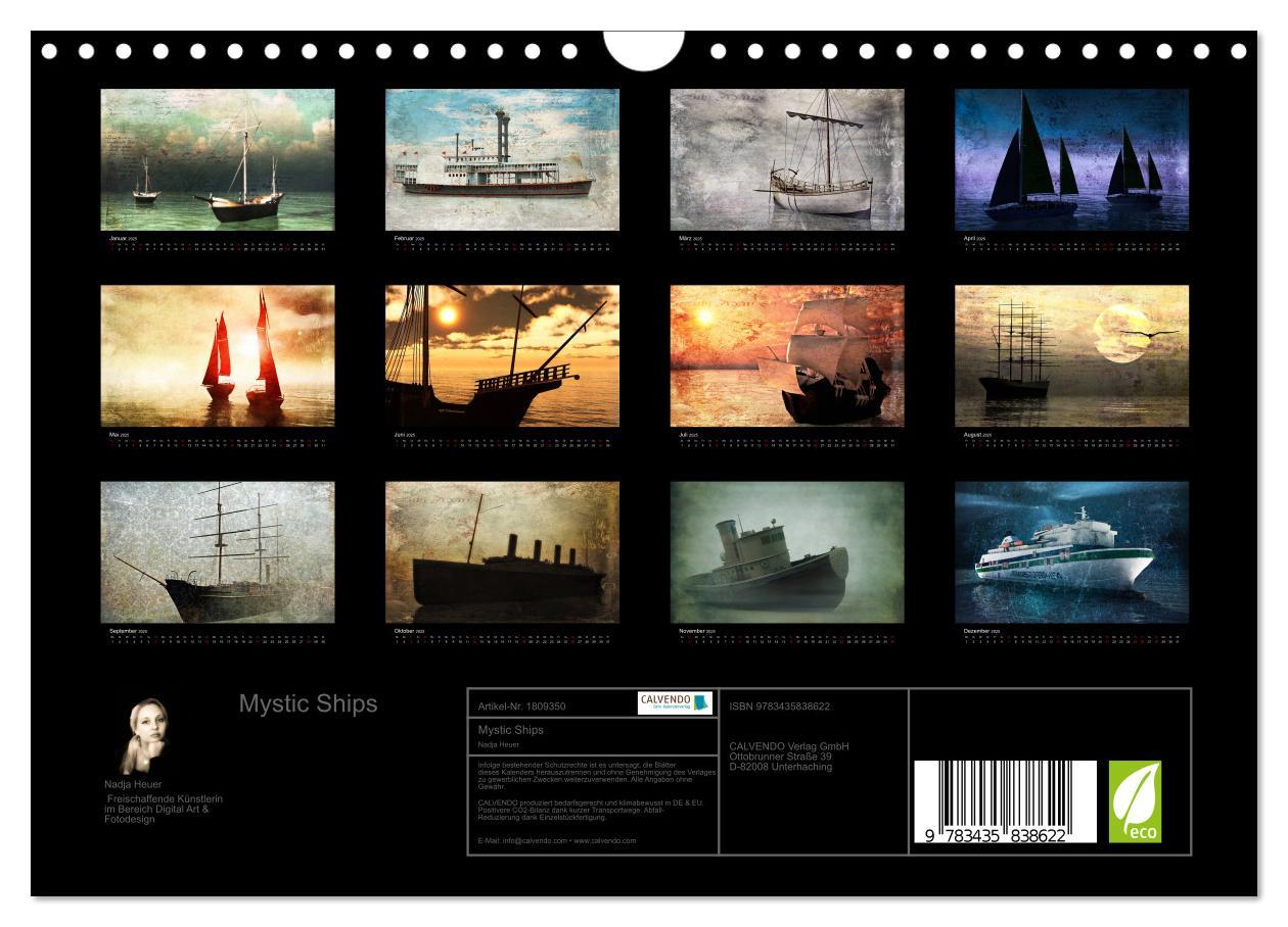 Bild: 9783435838622 | Mystic Ships (Wandkalender 2025 DIN A4 quer), CALVENDO Monatskalender