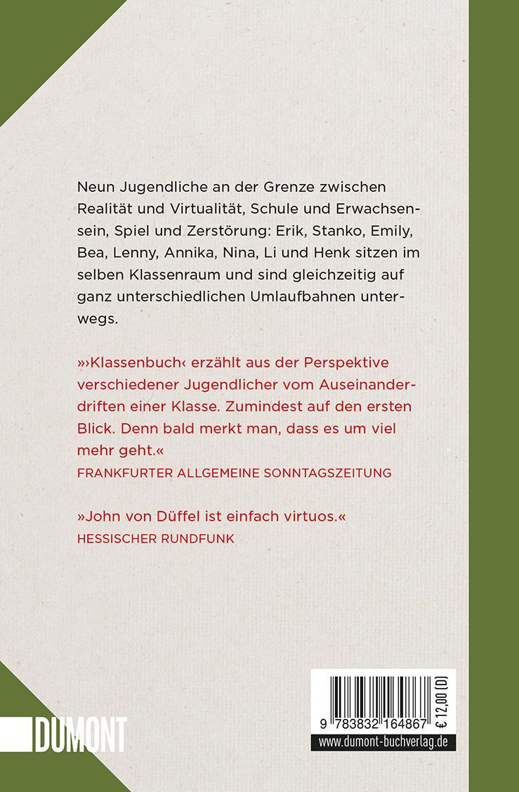 Rückseite: 9783832164867 | Klassenbuch | Roman | John von Düffel | Taschenbuch | 320 S. | Deutsch