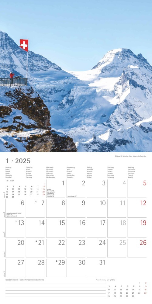 Bild: 4251732340926 | Alpha Edition - Alpen 2025 Broschürenkalender, 30x30cm,...