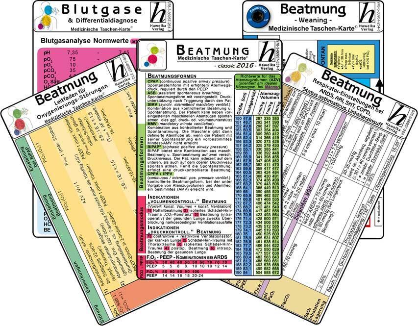 Cover: 9783869573311 | Beatmungs-Karten-Set - classic 2016 (5er-Set) - Medizinische...