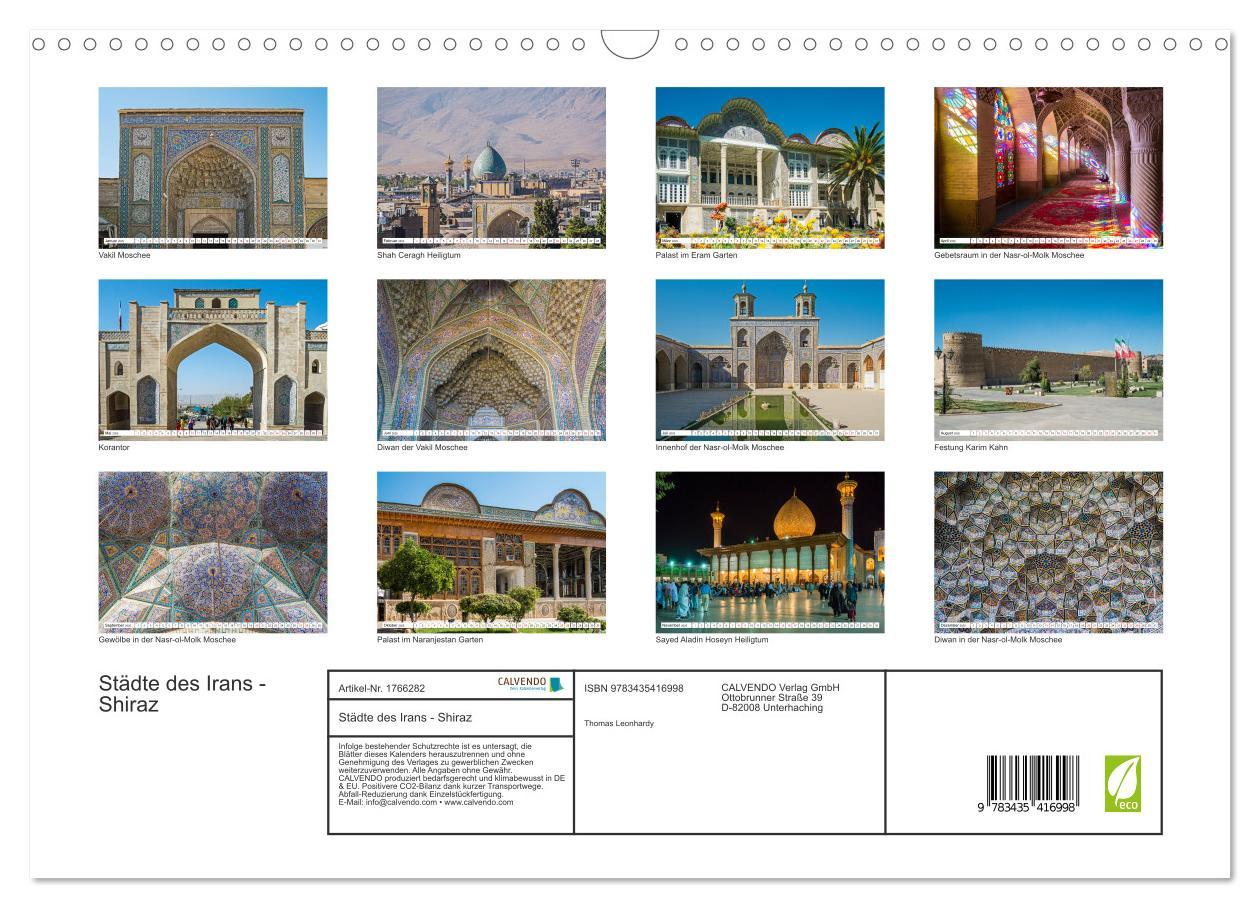 Bild: 9783435416998 | Städte des Irans - Shiraz (Wandkalender 2025 DIN A3 quer), CALVENDO...