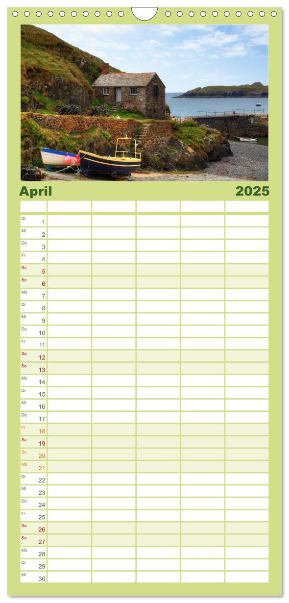 Bild: 9783457117477 | Familienplaner 2025 - Cornwall mit 5 Spalten (Wandkalender, 21 x 45...