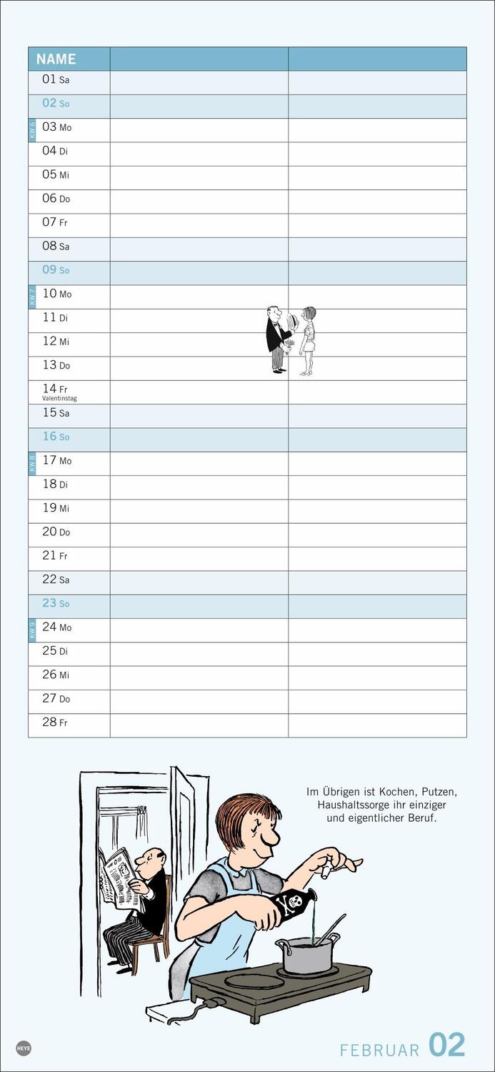 Bild: 9783756406074 | Loriot Planer für zwei 2025 | Kalender | Loriot Kalender Heye | 14 S.