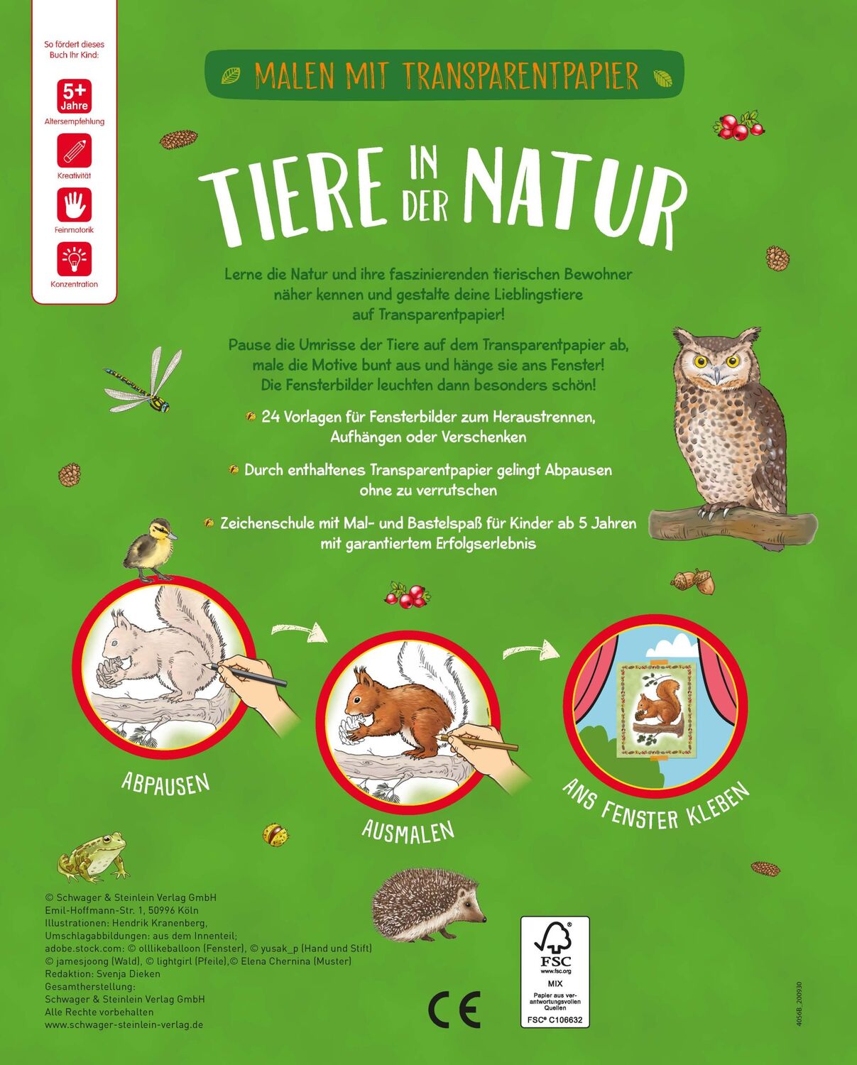 Rückseite: 9783849927615 | Malen mit Transparentpapier: Tiere in der Natur | Verlag | Taschenbuch