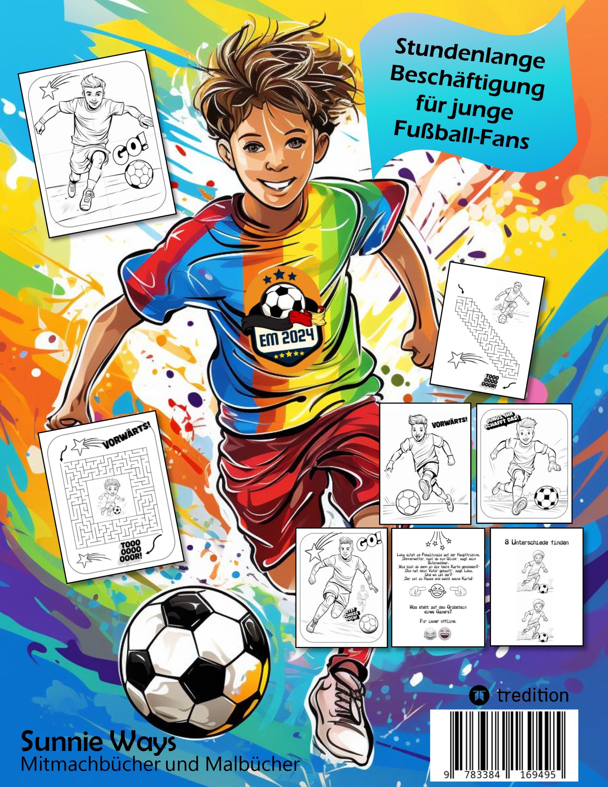 Rückseite: 9783384169495 | Mitmachbuch für Kinder Fußball - Malbuch Fußball für Jungen, Kinder...