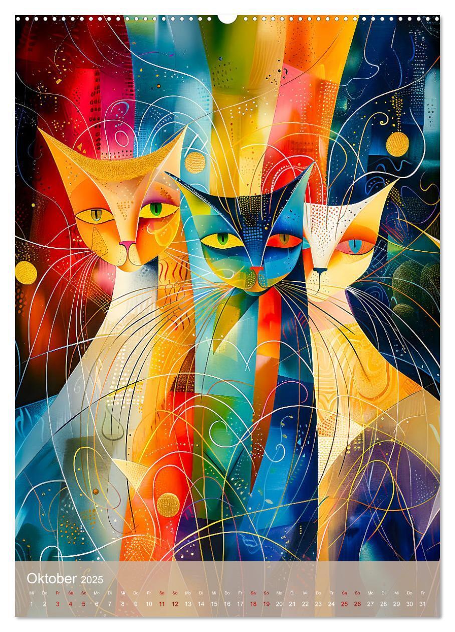 Bild: 9783457172193 | Astrale Katzen - Abstrakte Kunst für Katzenliebhaber (Wandkalender...