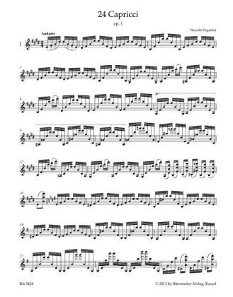 Bild: 9790006540815 | 24 Capricci op. 1 per Violino Solo / 24 Contradanze inglesi per...