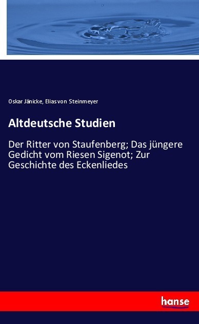 Cover: 9783348087520 | Altdeutsche Studien | Oskar Jänicke (u. a.) | Taschenbuch | Paperback