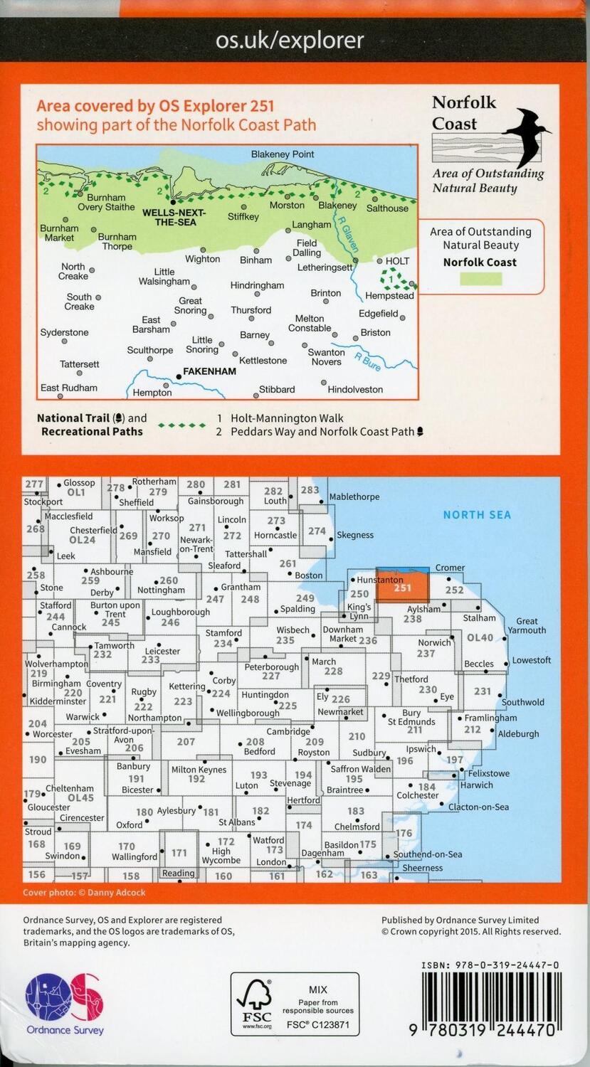 Bild: 9780319244470 | Norfolk Coast Central | Ordnance Survey | (Land-)Karte | Englisch