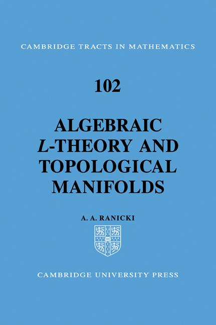 Cover: 9780521055215 | Algebraic L-Theory and Topological Manifolds | A. A. Ranicki | Buch