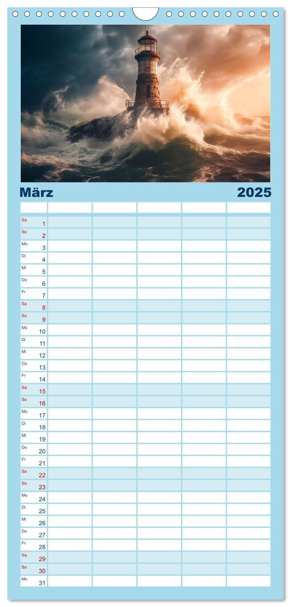 Bild: 9783457092163 | Familienplaner 2025 - KI-Leuchttürme mit 5 Spalten (Wandkalender,...