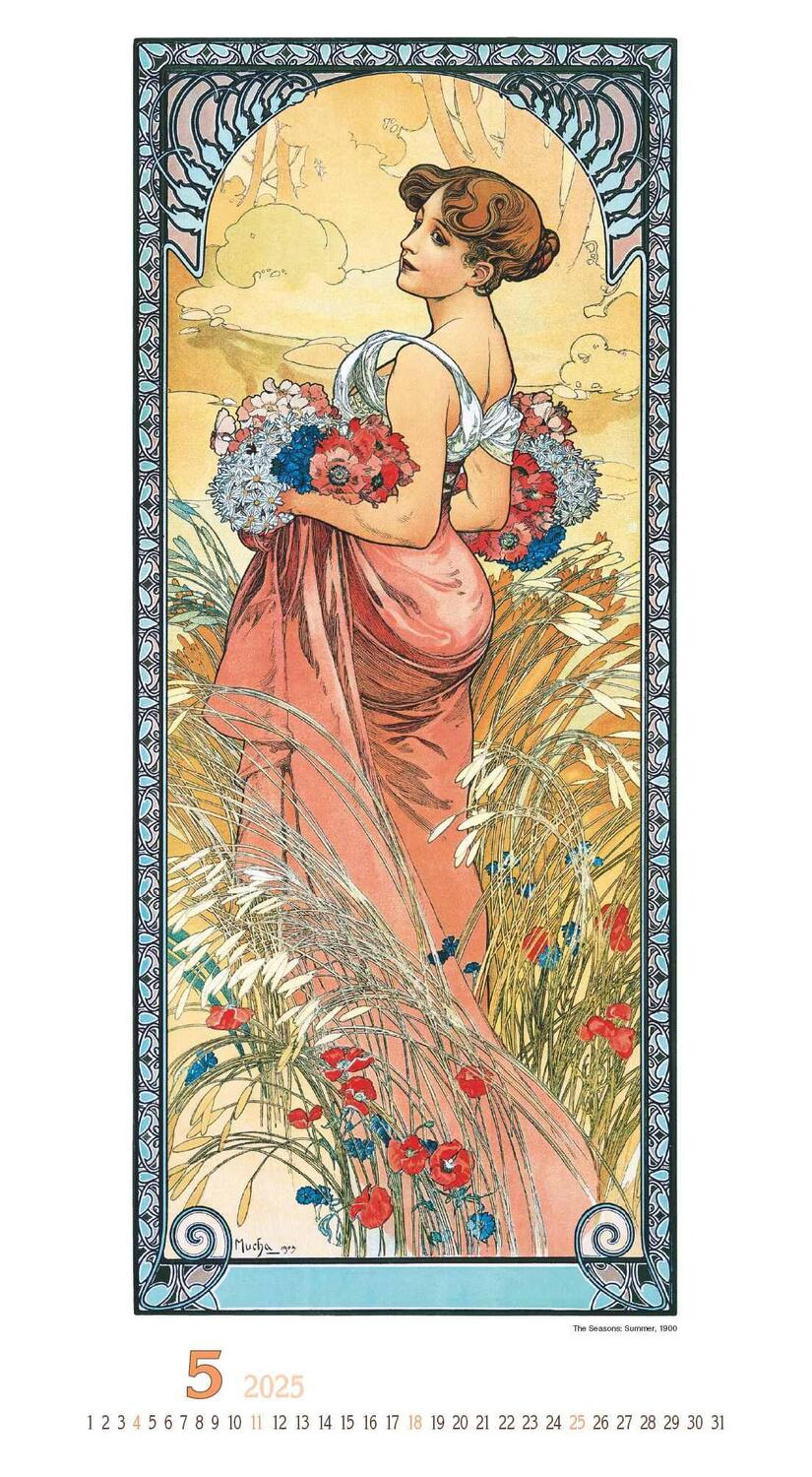 Bild: 4251732344009 | Alfons Mucha 2025 - Bild-Kalender 33x60 cm - Kunstkalender - mit...