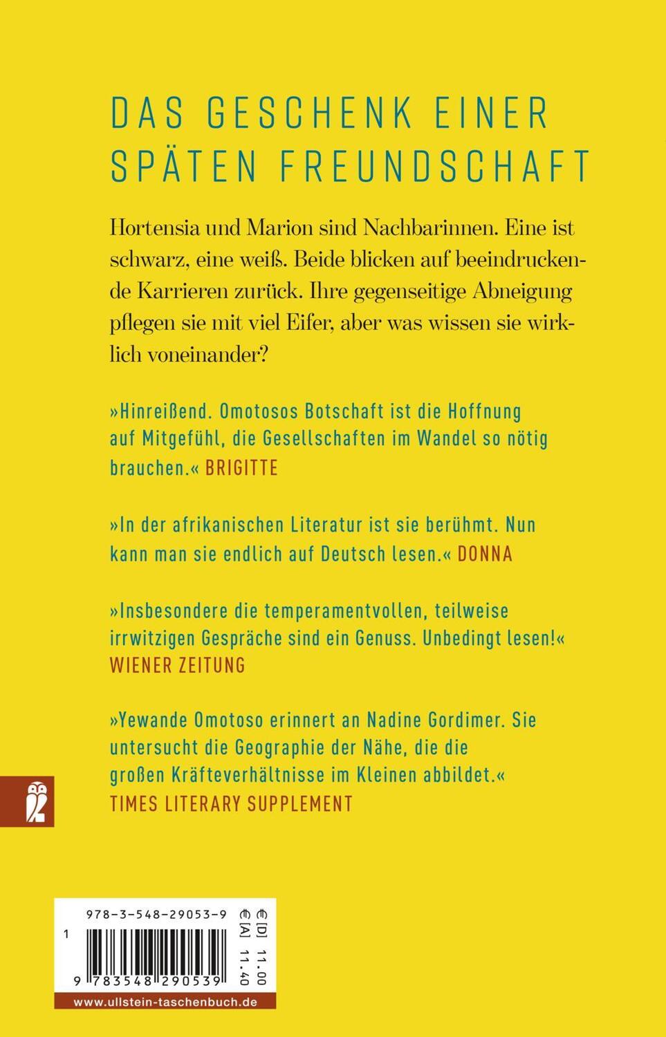 Rückseite: 9783548290539 | Die Frau nebenan | Yewande Omotoso | Taschenbuch | 272 S. | Deutsch