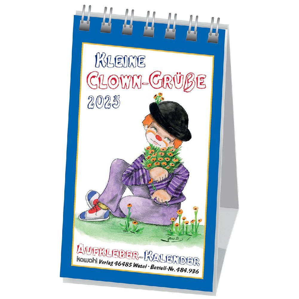 Cover: 9783754893654 | Kleine Clown-Grüße 2025 | Aufkleber-Kalender mit Clown-Motiven | 14 S.