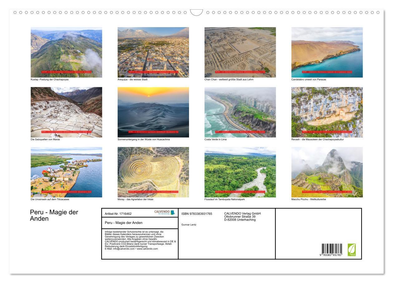 Bild: 9783383931765 | Peru - Magie der Anden (Wandkalender 2025 DIN A2 quer), CALVENDO...