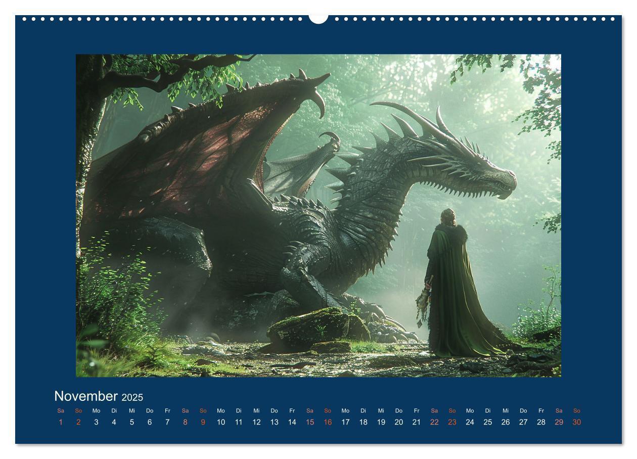 Bild: 9783383821424 | Drachenkrieger (Wandkalender 2025 DIN A2 quer), CALVENDO...