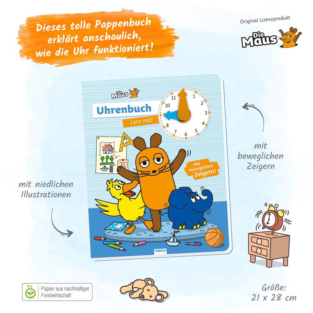 Bild: 9783988023520 | Trötsch Die Maus Uhrenbuch Lern mit! Pappenbuch | KG | Buch | 10 S.