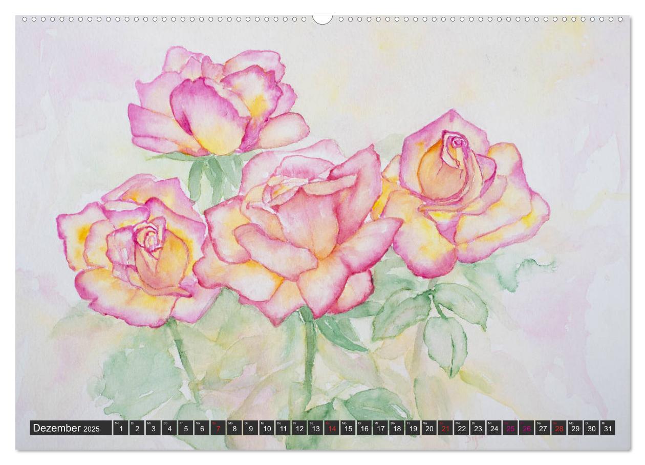 Bild: 9783435311941 | Blumenbilder in Aquarell (Wandkalender 2025 DIN A2 quer), CALVENDO...