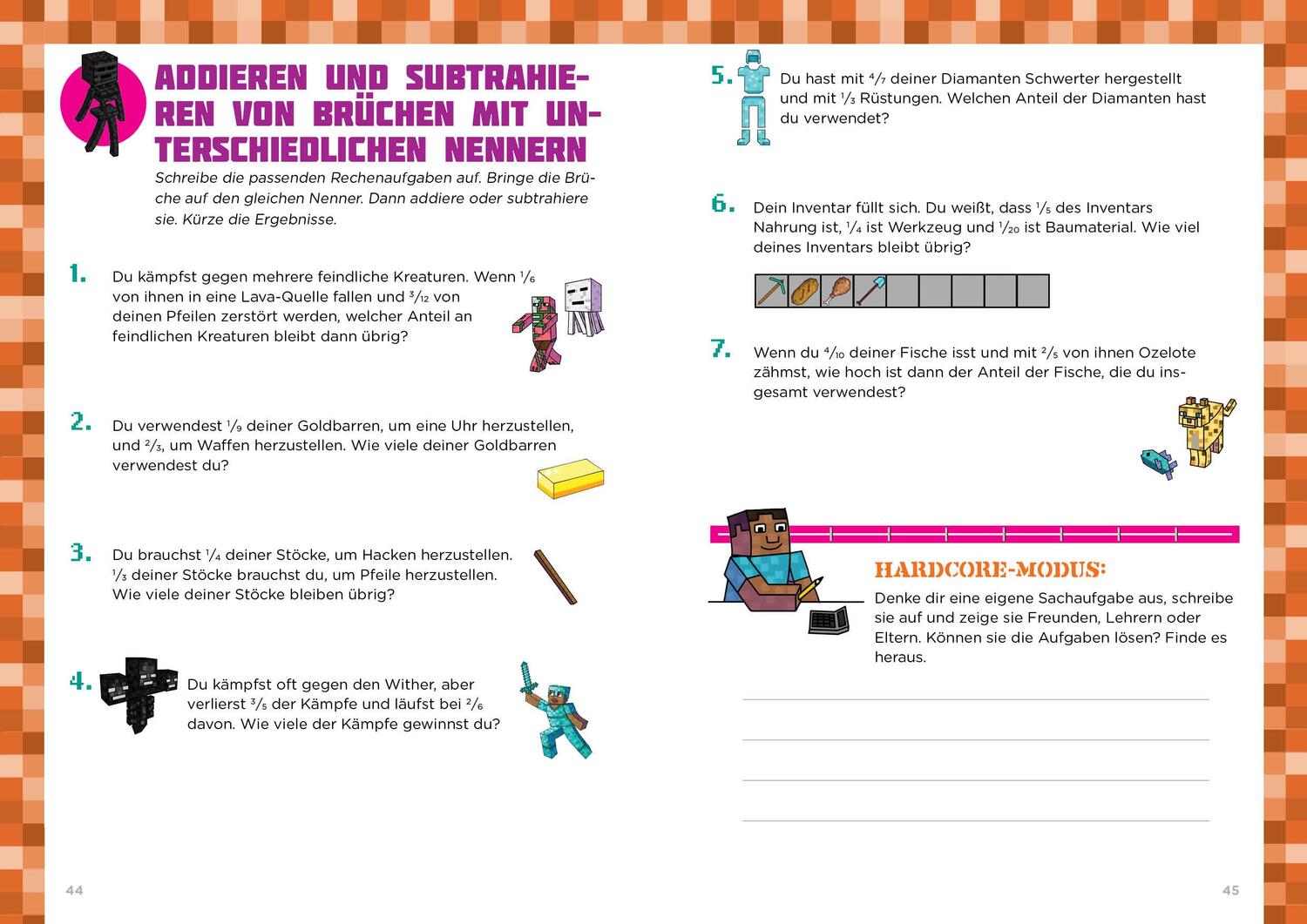 Bild: 9783743205994 | Mathe für Minecrafter - Textaufgaben 3. und 4. Klasse | Rätseln | Buch