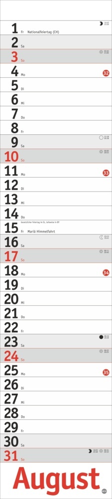 Bild: 9783756406326 | Langplaner, rot 2025 | Kalender | Spiralbindung | 13 S. | Deutsch