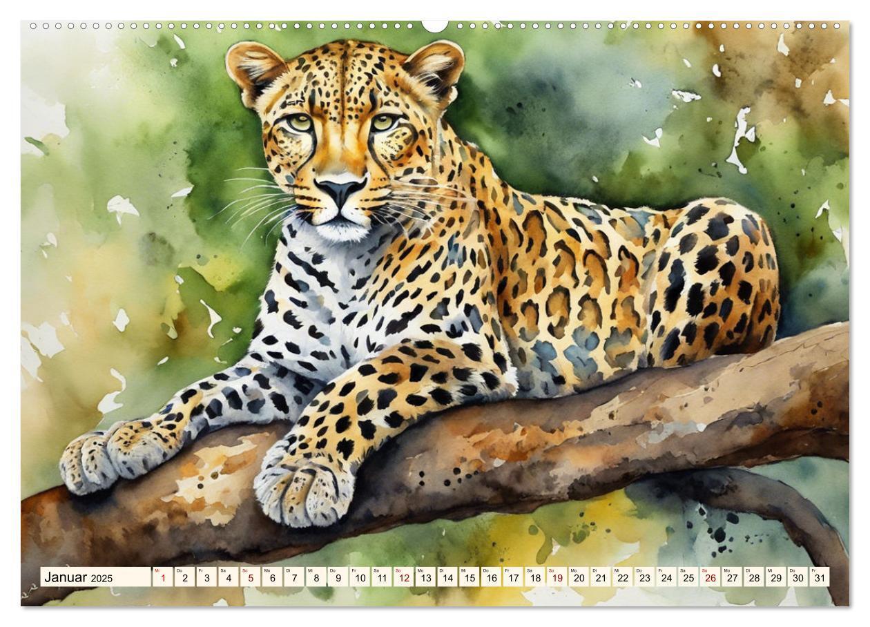 Bild: 9783383805844 | Zauberhafte Aquarelle von Afrikas Tierwelt (Wandkalender 2025 DIN...